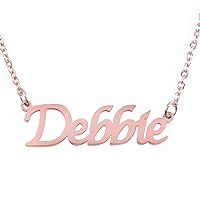 Debbie Name Necklace 18ct Rose Gold Plated Personalized Dainty Necklace - Jewelry Gift Women, Girlfriend, Mother, Sister, Friend, Gift Bag & Box