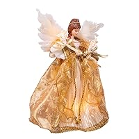 Kurt S. Adler 12-Inch UL 10 Clear Light Gold Angel Treetop, Multicolor