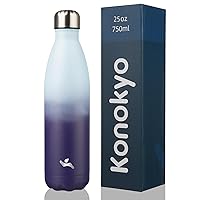 Insulated Water Bottles,25oz Double Wall Stainless Steel Vacumm Metal Flask for Sports Travel,Ocean Dream