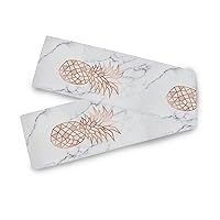 ALAZA Rose Gold Pineapple White Marble Table Runner for Kitchen Dining 13 x 70 Inches Long Table Runners Cloth Placemat Scarf for Office Wedding Party Holiday Home Decor