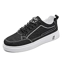 Jakcuz Men's Walking Shoes Linen Comfortable Lightweight Sneakers Low Top Lace-up Casual Shoes