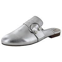 Steve Madden Womens Hilary Loafer Mule Shoes, Silver Leather, US 6.5