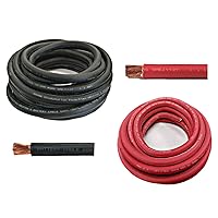WNI 2/0 Gauge 5 Feet Black 5 Feet Red 2/0 AWG Ultra Flexible Welding Battery Copper Cable Wire - Made In The USA - Car, Inverter, RV, Solar