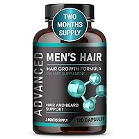 Hair Growth Vitamins For Men - Anti Hair Loss Pills. Regrow Hair & Beard Growth Supplement For Volumize, Thicker Hair.Stop Hair Loss And Thinning Hair With Biotin & Saw Palmetto Hair Vitamins.120 Caps