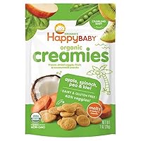 Happy Baby Organics Creamies Freeze-Dried Veggie & Fruit Snacks with Coconut Milk, 1 Oz