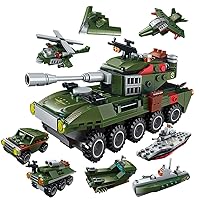 Military Tank Building Set, STEM Building Toys 361PCS Armored Vehicle Building Bricks Toys, Armed Car Military Vehicles Blocks Kit for Kids Age 6 7 8