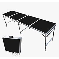 PartyPong 8 Foot Folding Pong Table w/Pong Balls & Optional Cup Holes/LED Lights - Choose Your Table Model