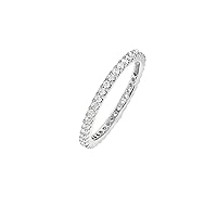 Amazon Essentials Rhodium Plated Single Row Pave Stackable Eternity Ring Size
