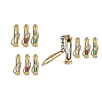 Shahnaz Nautical Antique Nautical Brass Sand Timer Hourglass Keychain for Car, Bike, Cycle and Home Keys Beautiful Gift Ideas Décor (Gold) (set of 100 Pices)