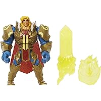 Masters of the Universe and He-Man He-Man Action Figure in Grayskull Armor with Power Attack Move & 2 Accessories Inspired by MOTU Netflix Animated Series, 5.5-in Collectible Toy for Kids Ages 4Y+