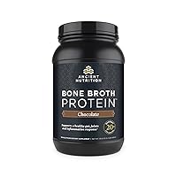 Protein Powder Made from Real Bone Broth, Chocolate, 20g Protein Per Serving, 40 Serving Tub, Gluten Free Hydrolyzed Collagen Peptides Supplement