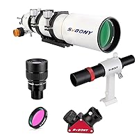 SVBONY SV503 Telescope 80ED, Bundle with SV191 Zoom Eyepiece, SV188P Dielectric Mirror Star Diagonal, 1.25 inches UHC Filter, SV182 Finder Scope, Astronomical Vision Deep Sky Kit