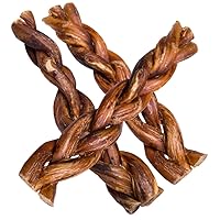 Braided Bully Sticks for Dogs - Premium All Natural Long Twisted Beef Pizzle Dog Chew Treats - Grain Free Fully Digestible Rawhide Alternative - 6 Inch Stix (5 Pack)