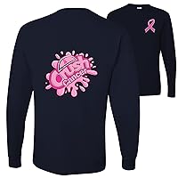 Crush Cancer Breast Cancer Awareness Front and Back Mens Long Sleeves