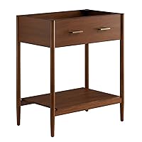 Modway Zaire 30” Mid-Century Bathroom Vanity Cabinet Washstand in Walnut, (Sink Basin Not Included), 30 Inches