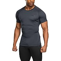 TSLA Men's Thermal Short Sleeve Compression Shirts, Athletic Sports Base Layer Top, Winter Gear Running T-Shirt