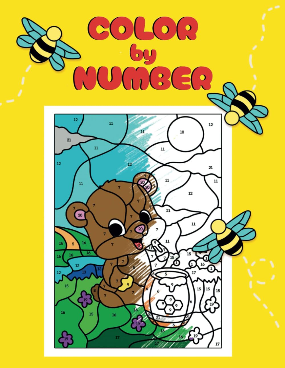 COLOR BY NUMBER activity book for kindergarten and school kids ages 4-8, wide variety of cute and adorable images: animals, birds, toys, vehicles, sea ... and more. (Coloring book for boys and girls)