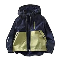 Boys' Spliced Hardshell Zipper Breathable Outdoor Children's Coat For 3 To 9 Years Toddler Boy Jacket Boys Medium