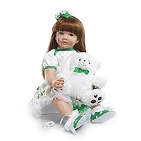 TERABITHIA 24inch Rare Alive Long Hair Big Size Newborn Toddler Doll in Silicone Vinyl 60cm Child Xmas Birthday Gift Cloth Body Reborn Dolls