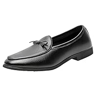 Mens Loafers Casual Driving Prom Wedding Stylish Bow Slip on Dress Shoes Moccasins Black Brown