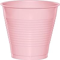 Creative Converting Touch of Color Premium Plastic Cups Party Supplies, 12oz, Classic Pink