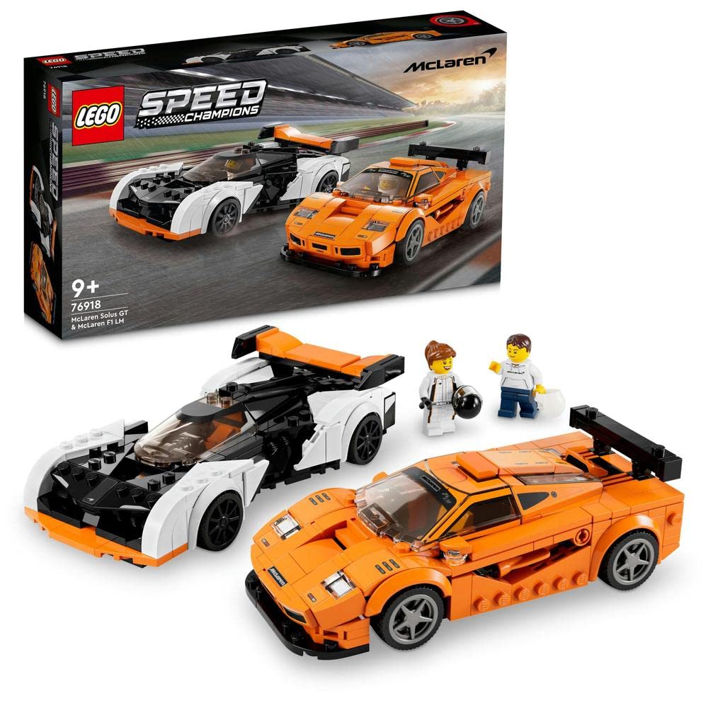 LEGO Speed Champion McLaren Solus GT & McLaren F1 LM 76918 Toy Blocks, Present, Vehicle, Glue, Boys, Ages 9 and Up