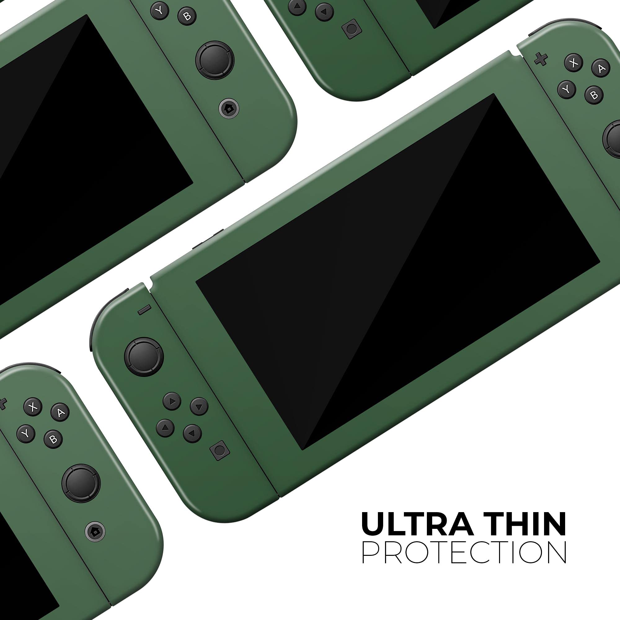 Design Skinz - Compatible with Nintendo Switch OLED Console + Joy-Con - Skin Decal Protective Scratch-Resistant Removable Vinyl Wrap Cover - Solid Hunter Green