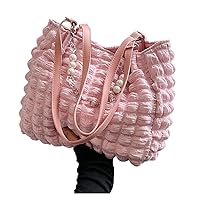 JMORCO Fluffy bag Casual Large Capacity Tote Shoulder Bags Wrinkle Ruched Handbag Quilted Padded Shopper Bag Big Purse Bags for Women