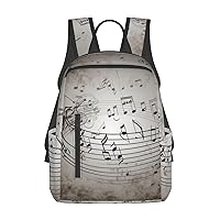 Laptop Backpack 14.7 Inch with Compartment Music Note Wall Laptop Bag Lightweight Casual Daypack for Travel