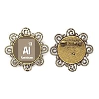 al alunum checal Element Chem Flower Brooch pins Jewelry for Girls, medium