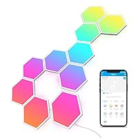 Glide Hexa Light Panels, RGBIC Hexagon LED Wall Lights, Wi-Fi Smart Home Decor Creative Wall Lights with Music Sync, Works with Alexa Google Assistant for Indoor Decor, Gaming Decor, 10 Pack