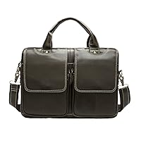 Men's Genuine Leather Business Briefcase 14'' Laptop Bag Leather Document Messenger Bag