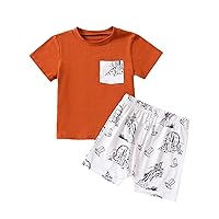 Summer Baby Boy Clothes Animal Print Short Sleeve T-Shirt Casual Shorts Set Toddler Vacation Outfit