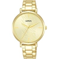 Lorus Woman Womens Analog Quartz Watch with Stainless Steel Gold Plated Bracelet RG230WX9