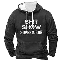 Men Graphic Hoodies Letter Print Long Sleeve Sweatshirt Retro Casual Pullover Trendy Outdoor Pullover Sweatshirt