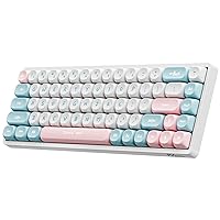 RK ROYAL KLUDGE RK837 Creamy Keyboard - 65% Layouts Compact Gaming Mechanical Keyboard, Hot Swappable, RGB Backlit, BT5.1/2.4GHz/Wire Connection, Office Keyboard for Windows Laptop PC Mac, Red Switch