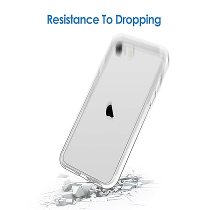 JETech Case for iPhone SE 3/2 (2022/2020 Edition), iPhone 8 and iPhone 7, 4.7-Inch, Non-Yellowing Shockproof Phone Bumper Cover, Anti-Scratch Clear Back (Clear)