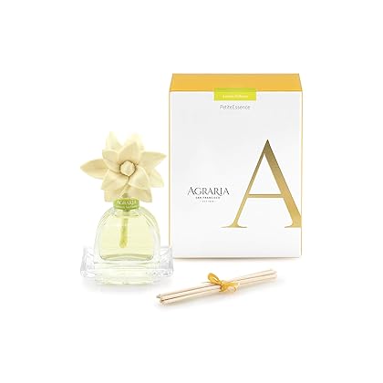 AGRARIA Lemon Verbena Scented PetiteEssence Diffuser, 1.7 Ounces with Reeds and a Flower