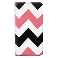 RW1849 Pink Black Chevron Zigzag PU Leather Flip Case Cover for iPhone 13