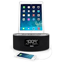iHome iDL46 Lightning Dock Clock Radio and USB Charge/Play for iPad/iPod and iPhone 5/5S and 6/6Plus iPad Air /iPad Mini (Gray)