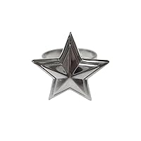Silver Toned Star Adjustable Size Fashion Ring