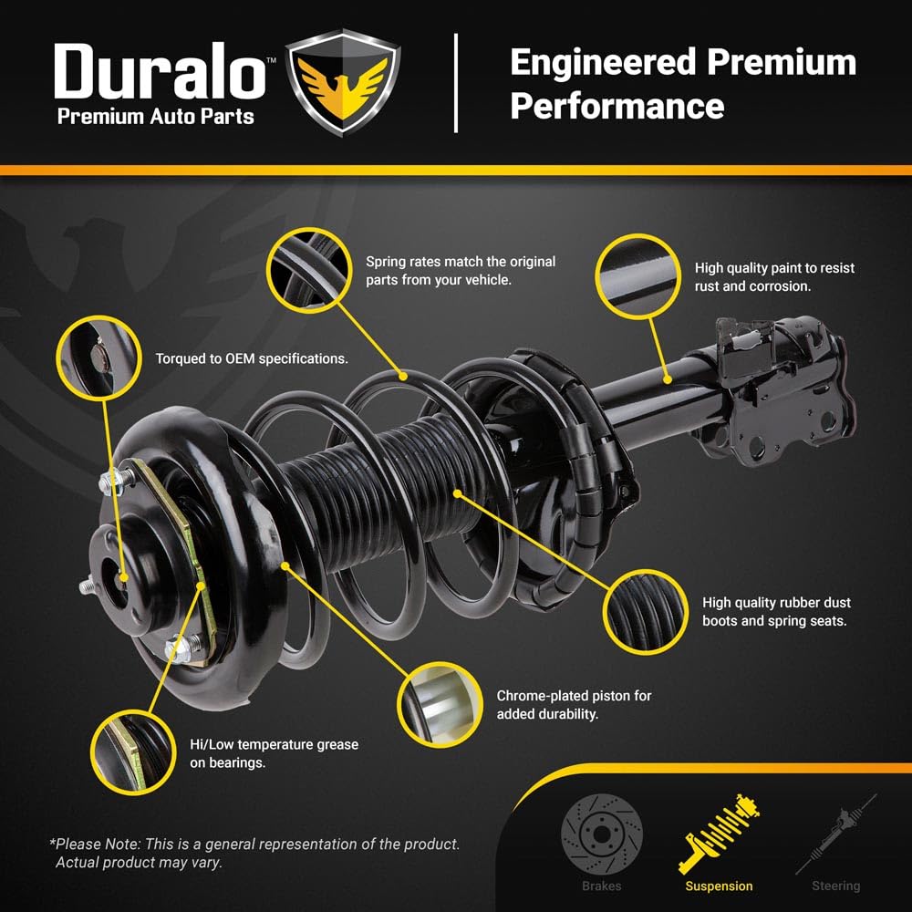 Duralo Front Left Right Shock Strut Spring Assembly Pair For Lexus GX470 GX460 2003-2018 - DEACTIVATES ADAPTIVE DAMPING - Duralo 1192-1621 New