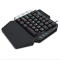 Mechanical Gaming Keyboard, Compact 38-Key Mechanical Computer Keyboard Blue Equivalent Switch for Windows PC Gamers (Black RED LED Backlight)
