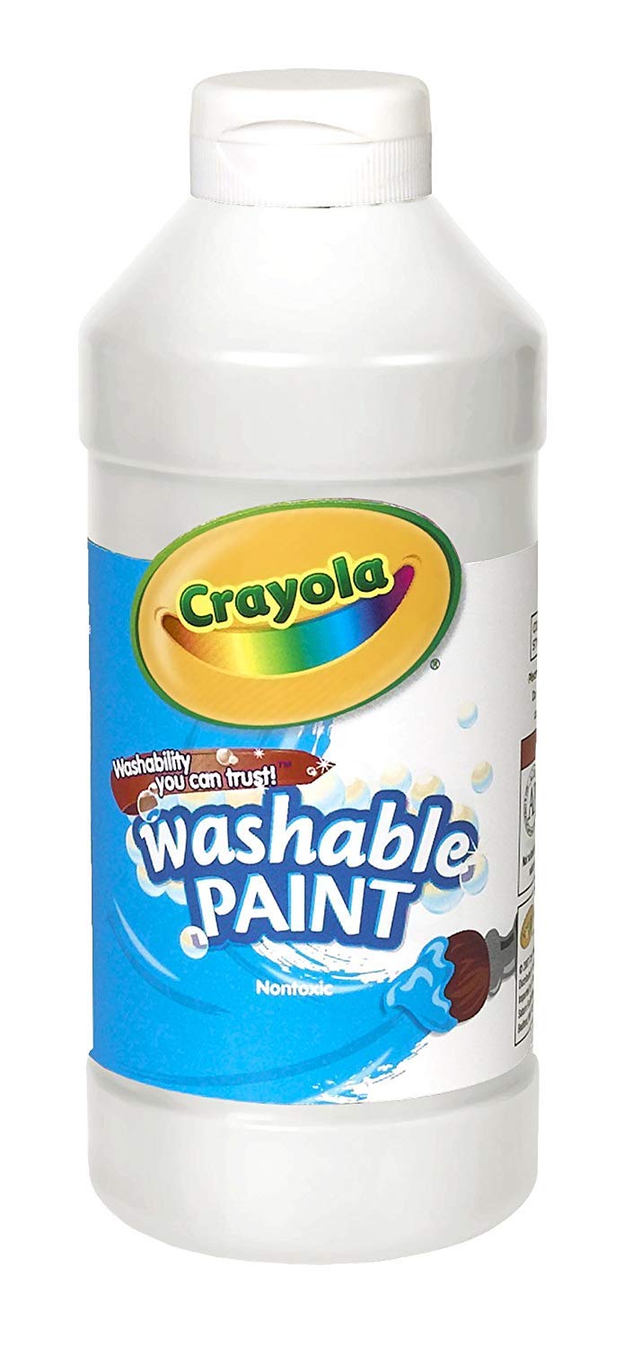 Crayola Washable Paint, White Art Tools, Plastic Squeeze Bottle, Bright, Bold Color, 16 Ounce, Pint