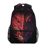 ALAZA Head Of Angry Dragon Fun Backpack Purse with Multiple Pockets Name Card Personalized Travel Laptop School Book Bag, Size S/16 inch
