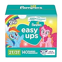 Pampers Easy Ups Girls & Boys Potty Training Pants - Size 2T-3T, One Month Supply (140 Count), My Little Pony Training Underwear