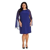 R&M Richards Womens Plus Chiffon Embellished Cocktail and Party Dress