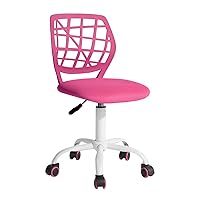 FurnitureR Teens Boys Girls Writing Task Chair Low Mid PP Mesh Back Fabric Seat,Home Children Study Chair (Pink, 1pc)