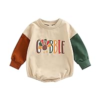 Kuriozud Newborn Baby Boy Girl Bubble Romper Funny Letter Long Sleeve Oversized Sweater Tops Fall Winter Clothes