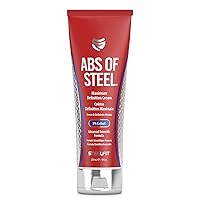 Abs of Steel® — Heat-Activated Maximum Definition Cream for Men & Women — Skin Firming Lotion for Sculpting Abs — L-Carnitine Supplement — for Pre & Post Workout (8 fl oz)